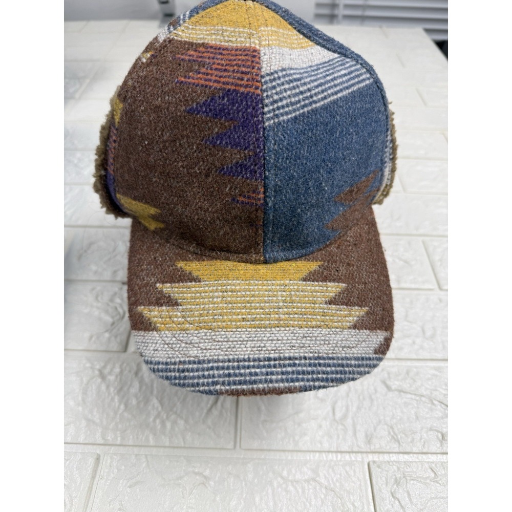 Scala Faux Fur Lined Cap Hat Aztec Pattern Multicolor Winter Ear Flap LW756